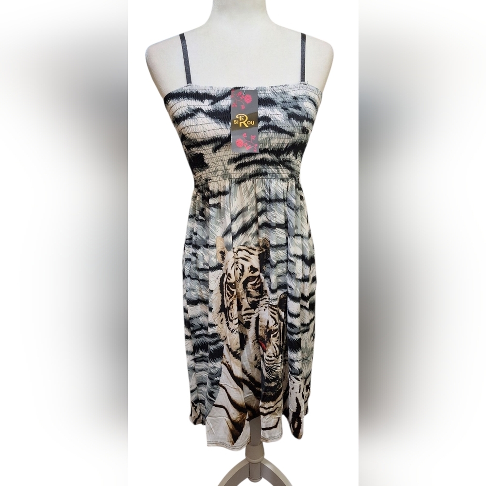 SIROU TIGER PRINT SUNDRESS - SIZE XL